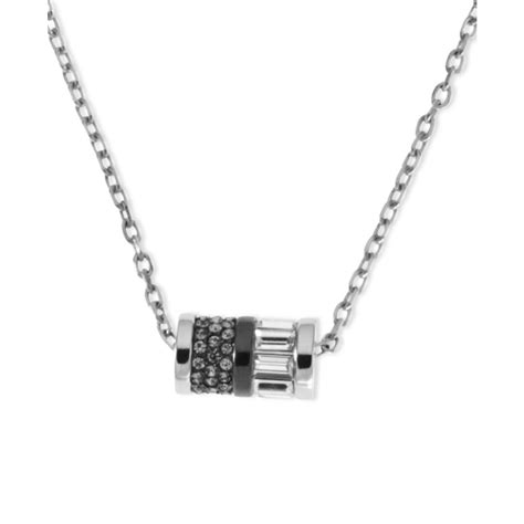 michael kors pave barrel pendant necklace silver color|Women's Silver Necklaces .